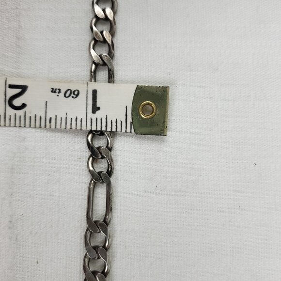 Vintage Mens Figaro Sterling Silver 925 9mm 18 Gram Bracelet - Picture 11 of 12